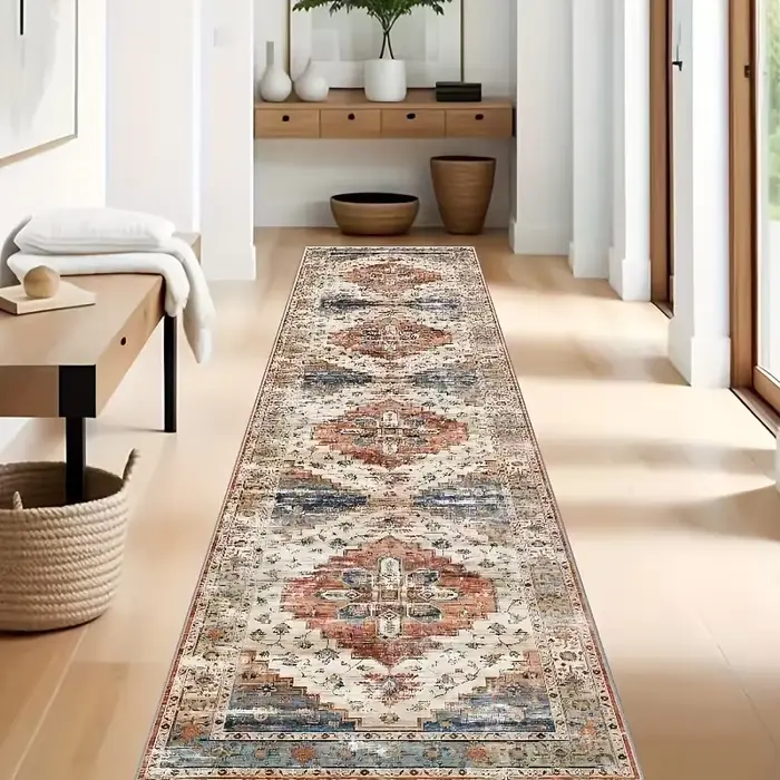 Tapis de couloir persan moderne rétro bohème léger tapis de chambre