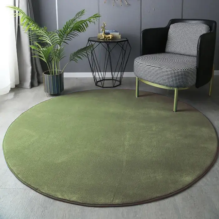 Tapis rond en velours de corail pour décoration de maison