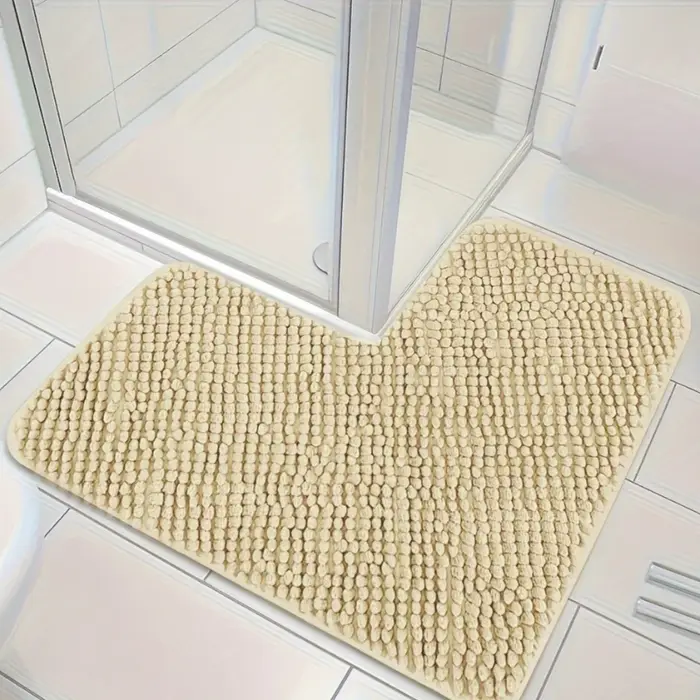 Tapis de bain en Chenille en forme de L
