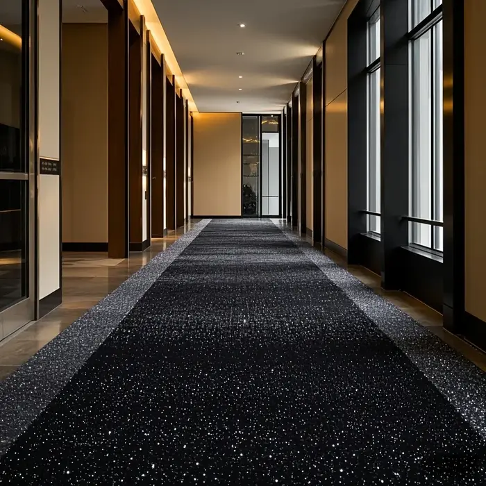 Tapis de mariage brillant et cool (noir brillant) pour Noël
