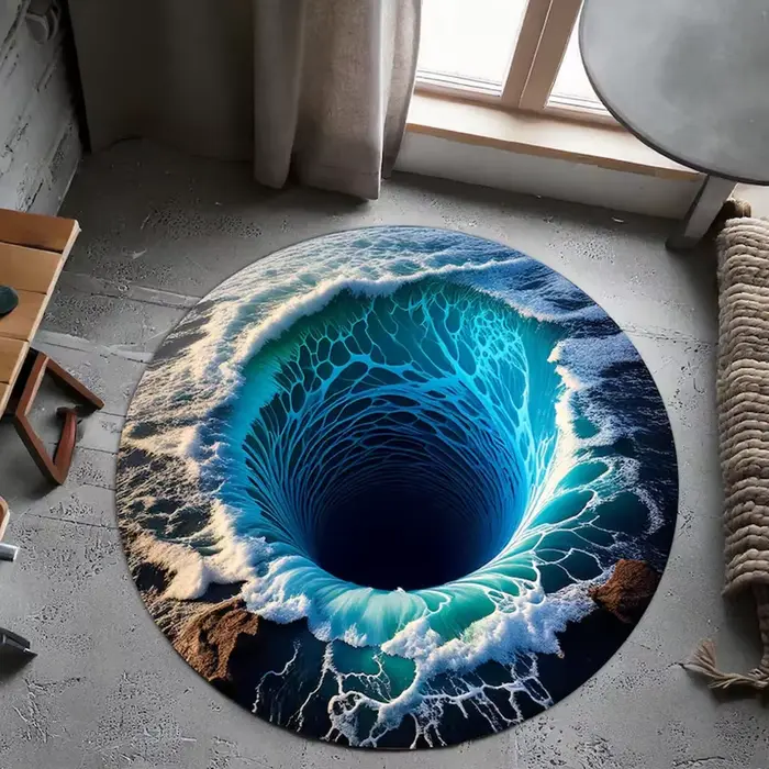 Tapis rond Vortex Ocean Wave