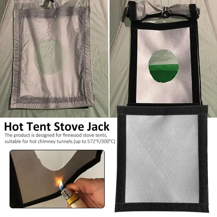 Bricolage tente poêle Jack fumée cheminée tapis ignifuge