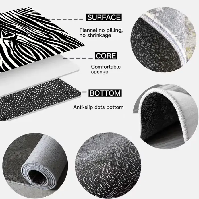 Tapis de couloir long VIKAMA moderne à rayures zébrées