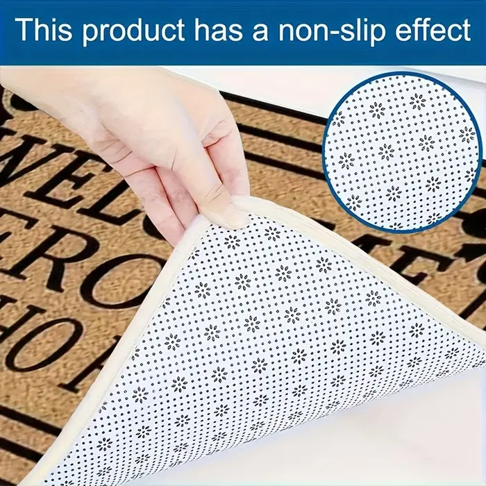 Tapis de porte simple à fleurs de café