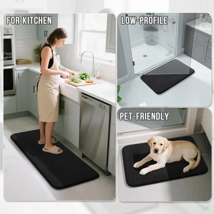 Tapis de bain en mousse à mémoire de forme 40*60CM, séchage rapide, super doux, absorbant, antidérapant, pour sol et baignoire
