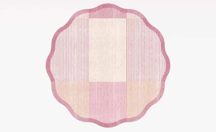 Tapis rond moelleux et doux de couleur Dopamine pour la décoration du salon