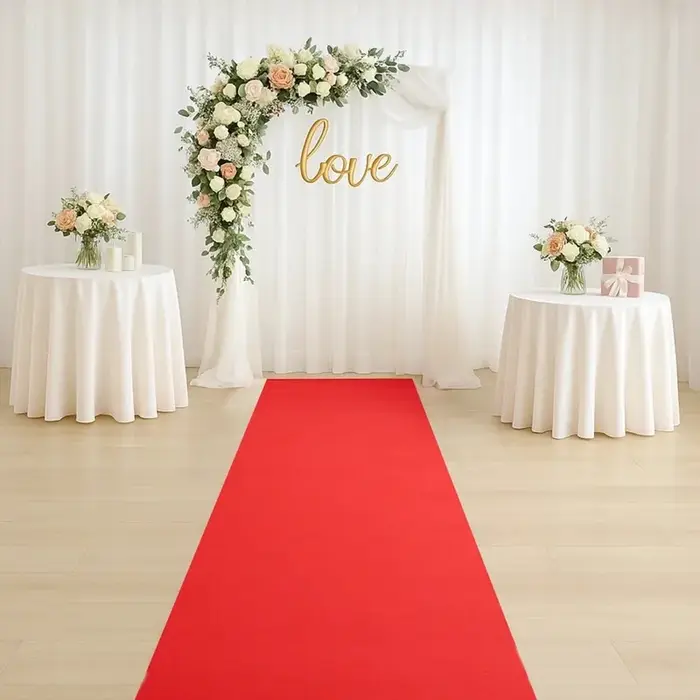 Tapis rouge pour mariage, tapis de défilé, allée rouge, portable, utilisé pour la décoration des salles de banquet intérieures et extérieures