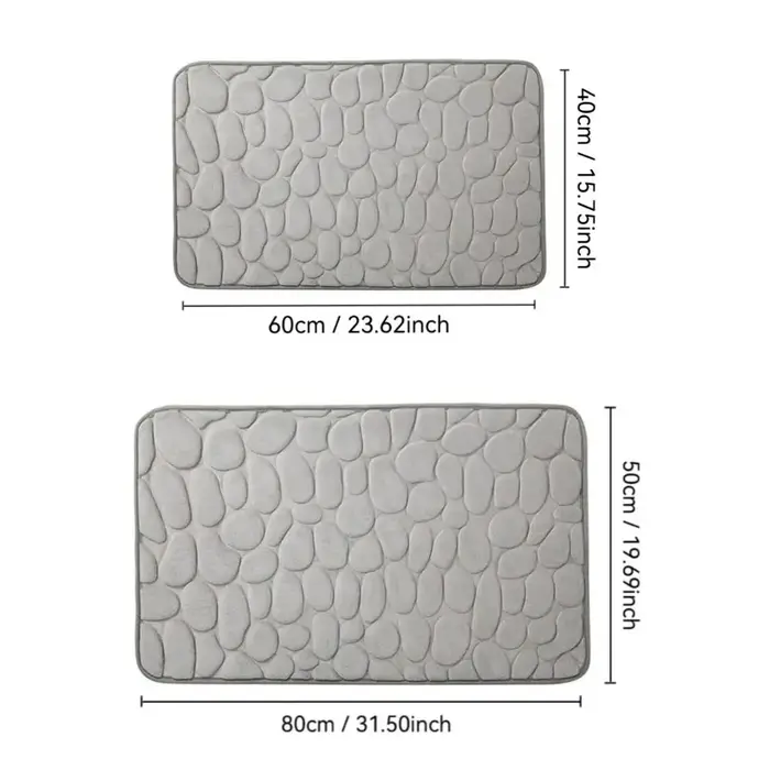 Tapis de bain en relief pavé