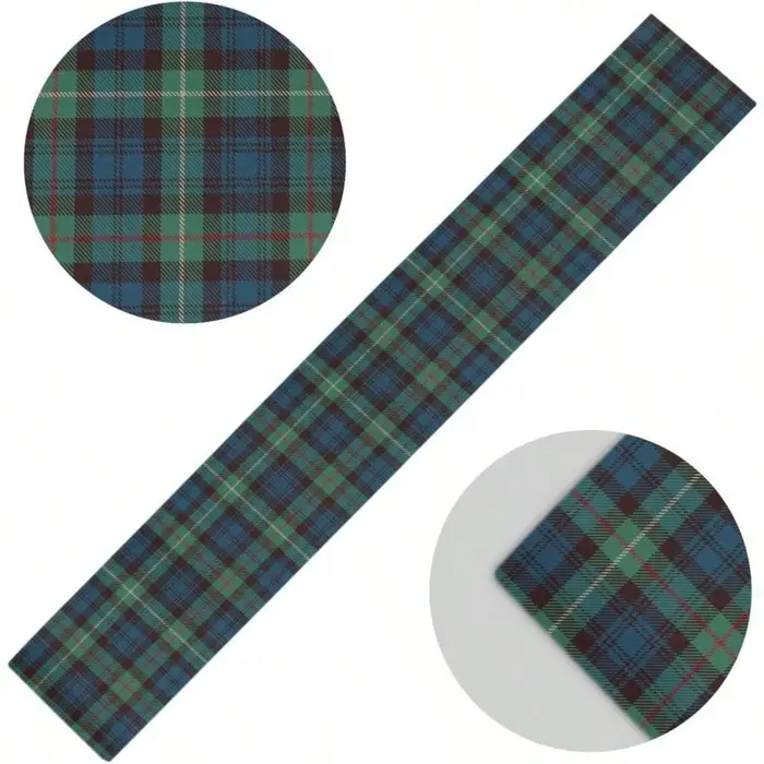 Chemin de table à motif tartan | Plaid noir bleu | Décor extérieur et d'automne | Polyvalent pour chambre à coucher et table à manger (impression plate)