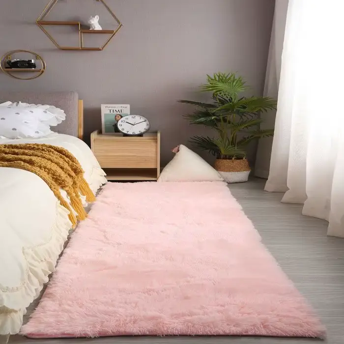 Tapis de chambre à coucher rose pour chambre d'enfant