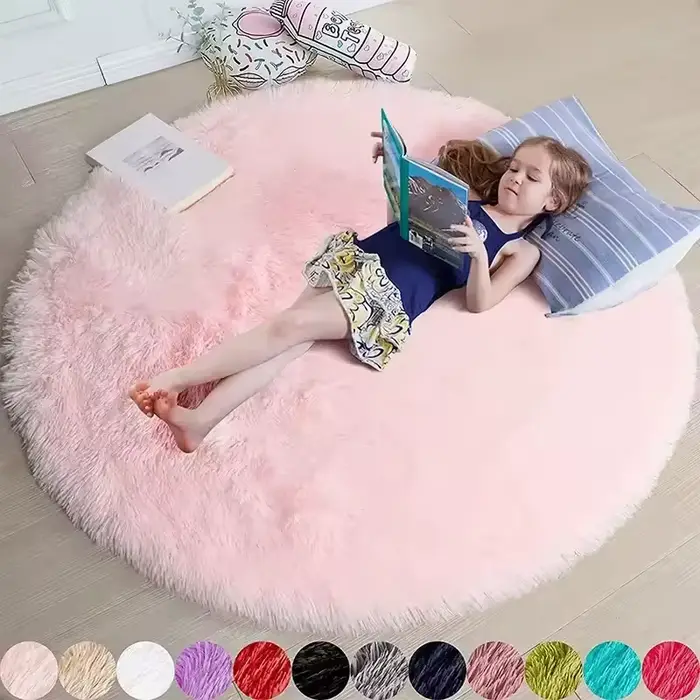 Tapis rond en peluche Super doux