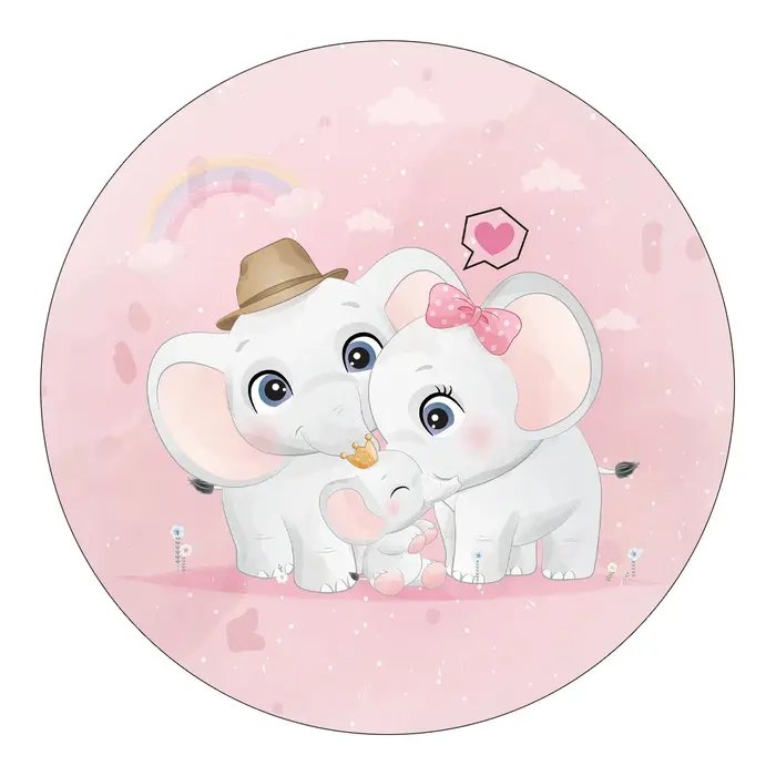 Tapis rose avec ballons et fleurs pour chambre d'enfant