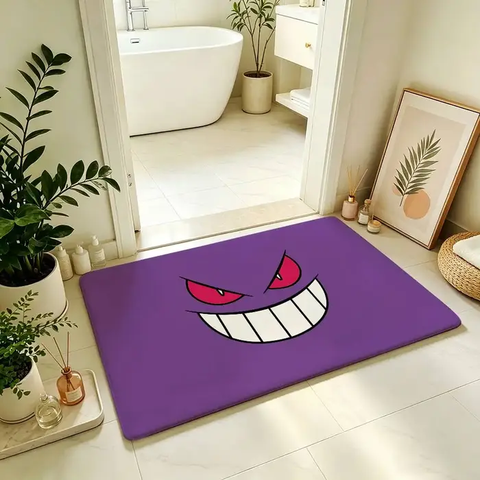 Tapis de salle de bain antidérapant, motif Anime G-Gengar, tapis de porte, tapis de décoration pour la maison, tapis de porte d'entrée, résistant aux rayures