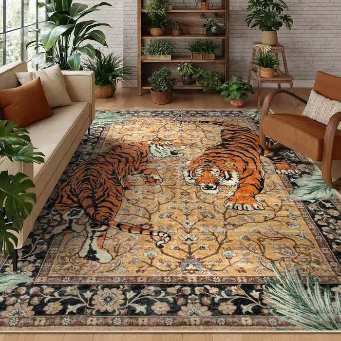Lea-Tapis en peluche lavable en machine pour la décoration de la maison