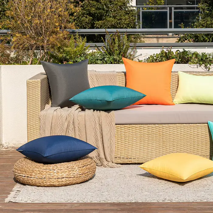 Housse de coussin imperméable couleur bonbon pour l'extérieur