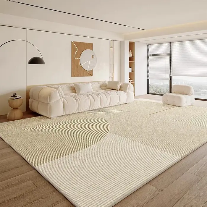 Tapis lavable couleur crème 8x10 pieds, antidérapant, insonorisé, pour salon, chambre à coucher, can