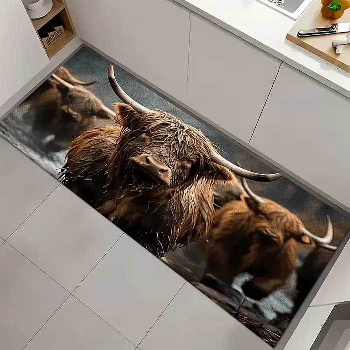 Tapis de sol à motif Highland Cow