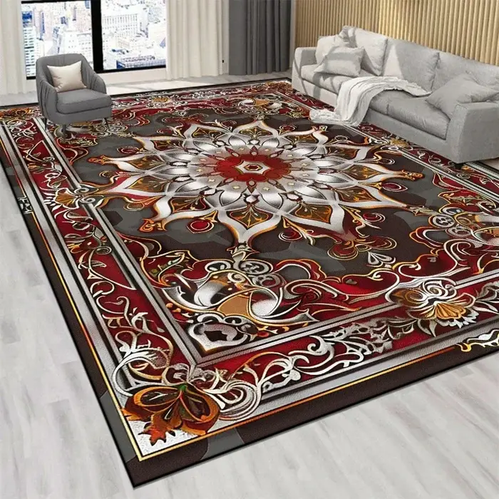 VIKAMA persan luxe cristal velours tapis rouge salon grande taille