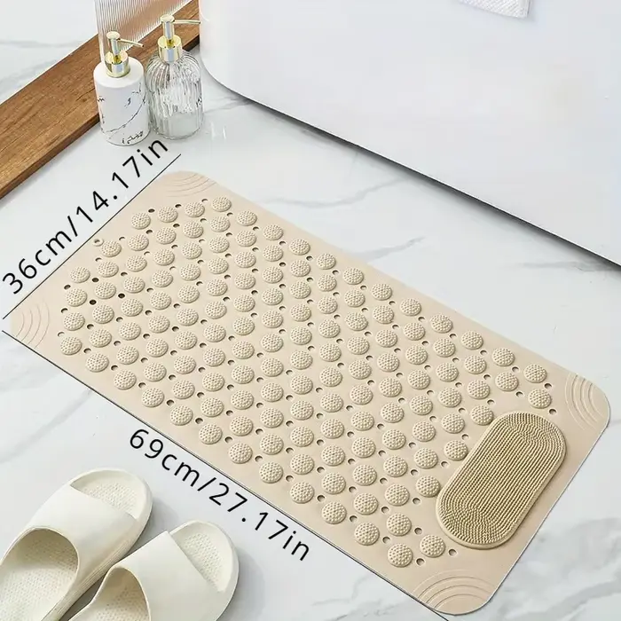 Tapis de bain en PVC antidérapant bleu clair avec nuages de massage 0 8 cm d'épaisseur 2600 g m2 motif de points pour