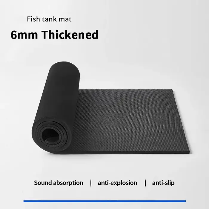 Tapis d'aquarium noir de 6MM d'épaisseur, 35x20cm, antidérapant, 40x40cm