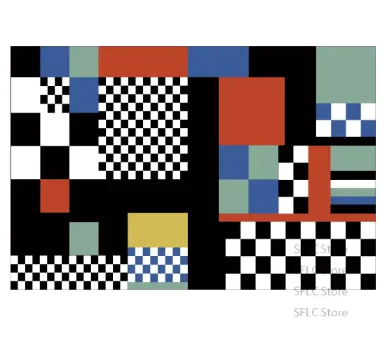 Grand tapis antidérapant de Style Bauhaus