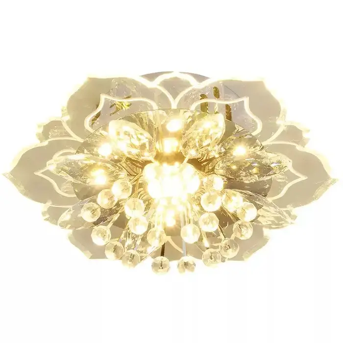 Créatif LED plafonnier cristal fleur lustre chambre couloir salon suspension lampe chambre cuisine d