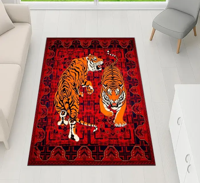 Tapis Tigre Rouge Style Oriental