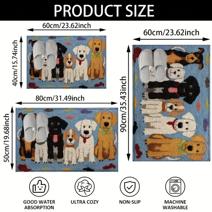 Tapis VIKAMA à thème animal mignon - Antidérapant