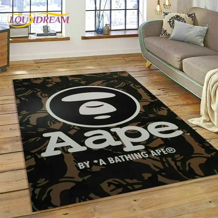 Tapis de sol 3D imprimé B-BAPE pour chambre à coucher