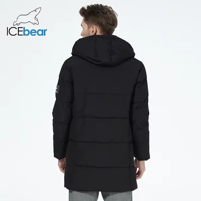 ICEbear 2023 vestes d'hiver pour hommes manteau en coton décontracté mi-long parka bouffante MWD3061