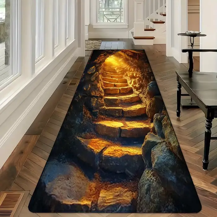 Tapis antidérapant 3D effet pierre