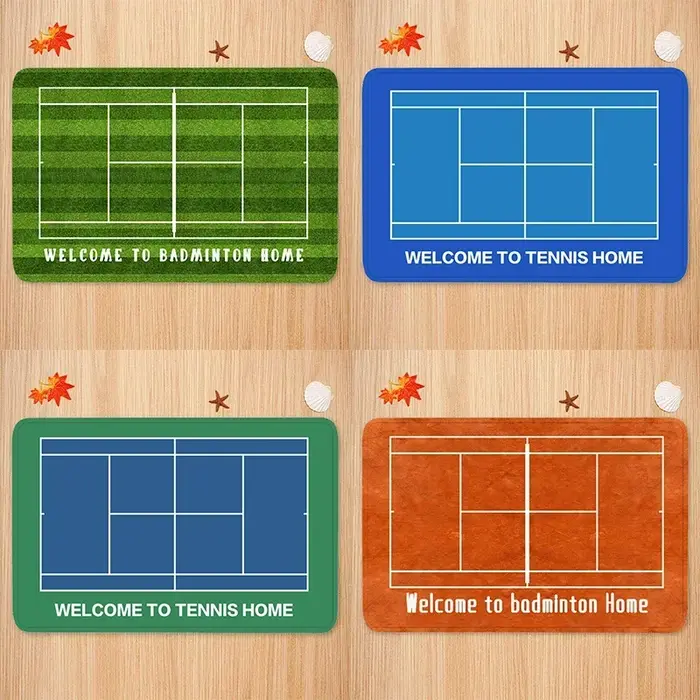 Tapis de porte de cour de tennis antidérapant
