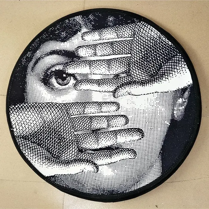 Tapis rond d'art nordique pour salon, visage de chambre à coucher, chevet, grande surface créative,