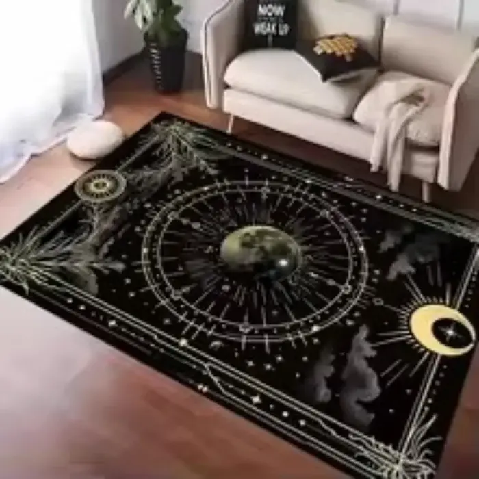 Tapis de couloir à rayures noires et blanches