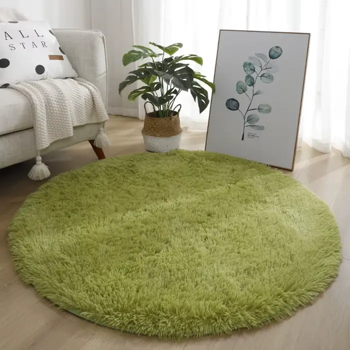 Tapis shaggy rond super doux pour la maison