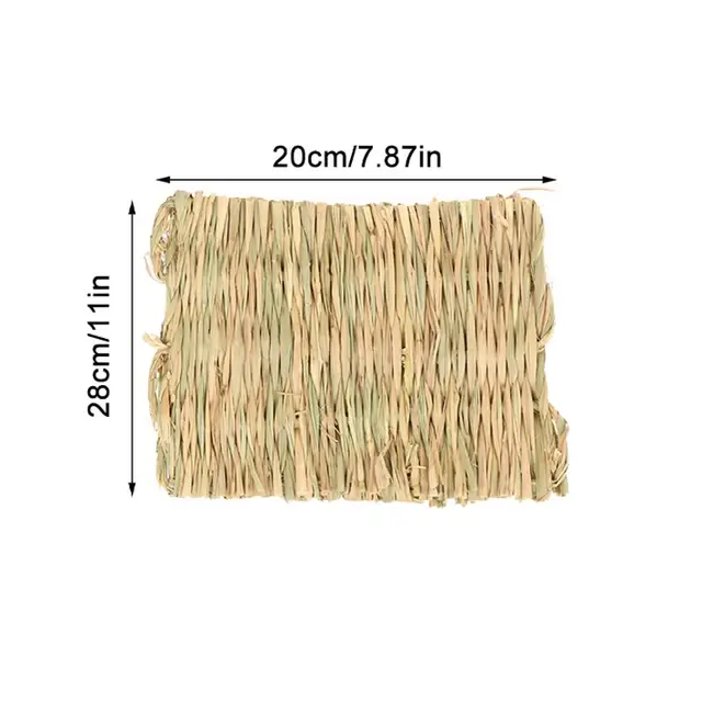 Tapis d'herbe pour lapins, petits animaux, tapis de foin tissé, literie en paille naturelle, Cage de