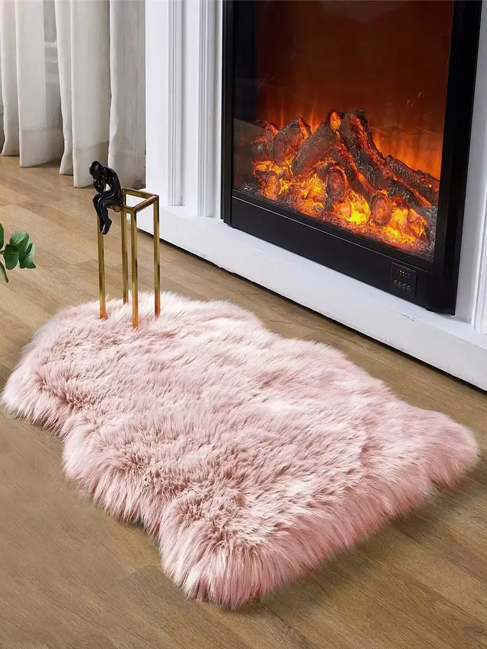 Tapis en peluche profilé pour décoration de salon et de chambre à coucher