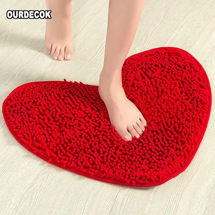 1 pièces produits de décoration pour la maison moelleux rouge amour coeur chambre tapis tapis sol ta