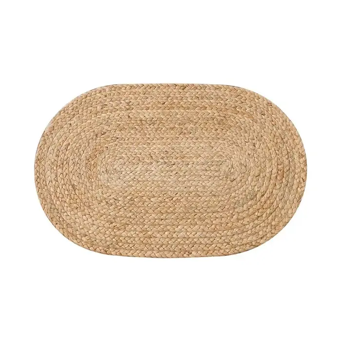 Tapis pour salon en Jute pur naturel tissé à la main sans colle tapis d'entrée Style Wabi-sabi Doubl