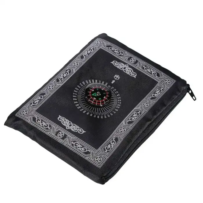 Tapis de prière de poche de prière Portable, cadeau islamique musulman, imperméable, avec boussole, 