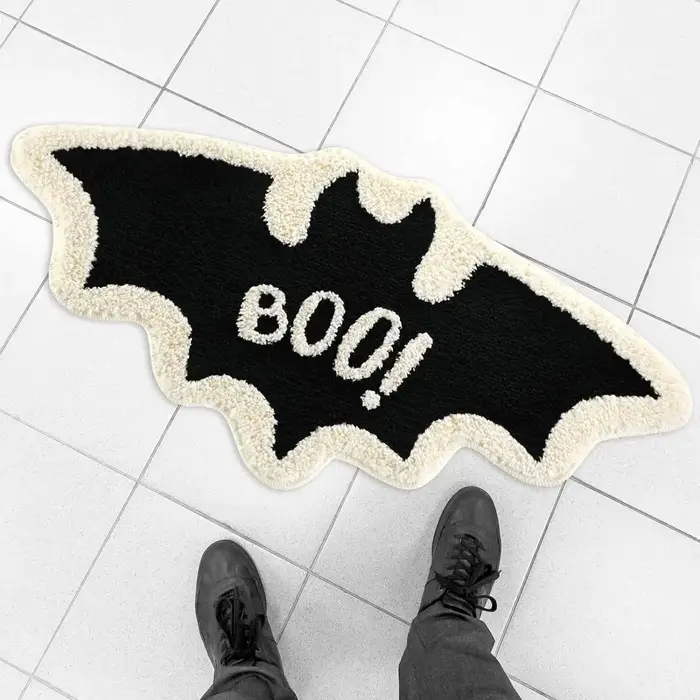 VIKAMA – tapis décoratif en forme d'halloween, toile d'araignée noire, fantôme gothique, salle de ba