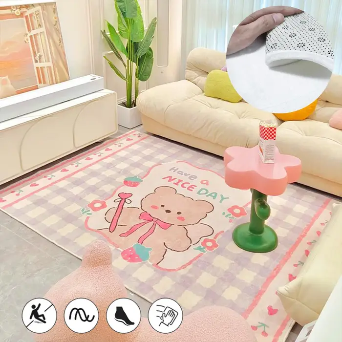 Tapis de décoration de chambre de fille de dessin animé mignon