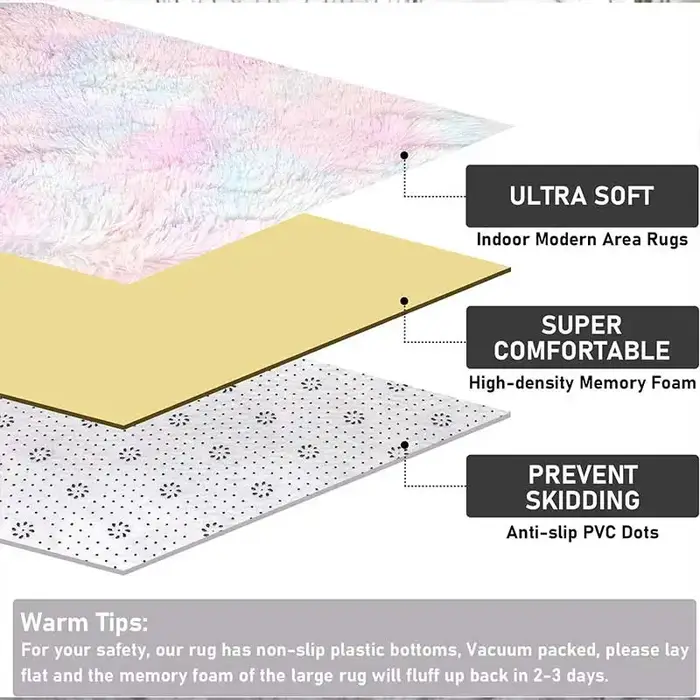 Tapis pour enfants fille arc-en-ciel couleurs