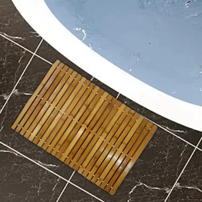 Tapis de bain en bois de bambou naturel