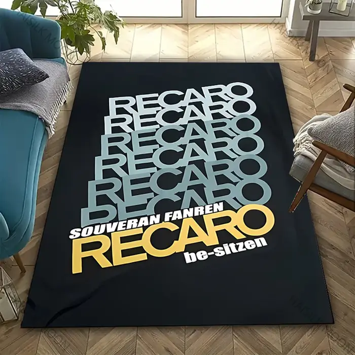 Tapis imprimé à motif de logo R-Recaro