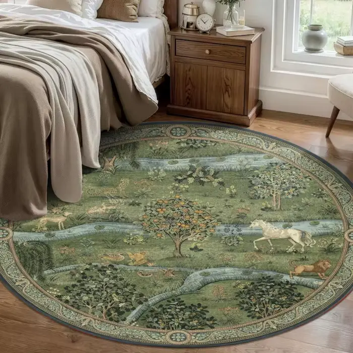 Tapis rond doux et antidérapant