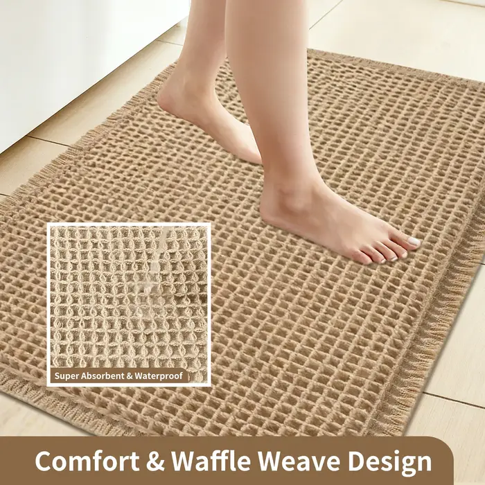 Tapis de bain gaufré Boho
