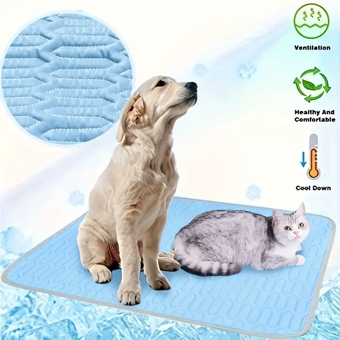 Tapis rafraîchissant pour chien amélioré – Polyester respirant pour l'été, garde les animaux frais e