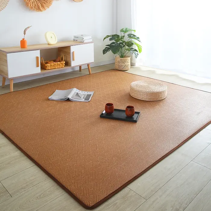 Tapis de tatami en rotin de bambou pour chambre à coucher