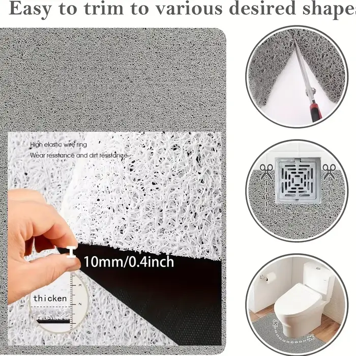 Tapis de douche/baignoire antidérapant et confortable en PVC